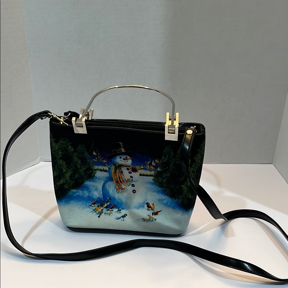 Winter Wonderland Snowman Handbag crossbody small size USED
